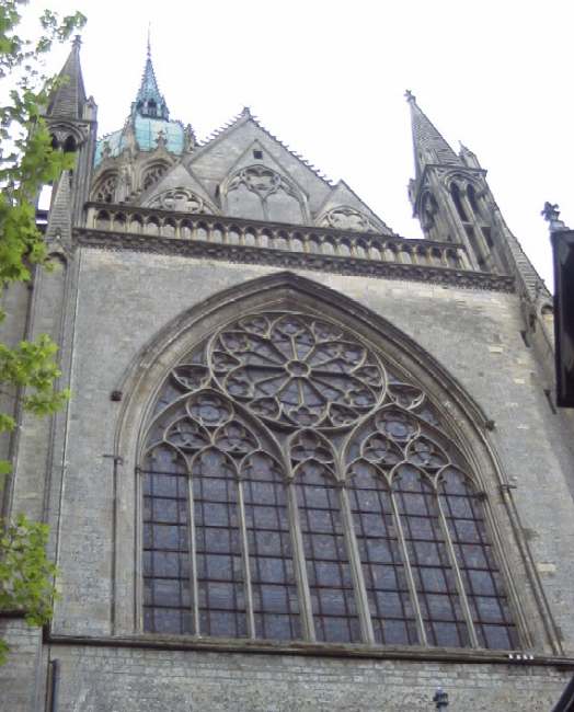 exterior of the rose window