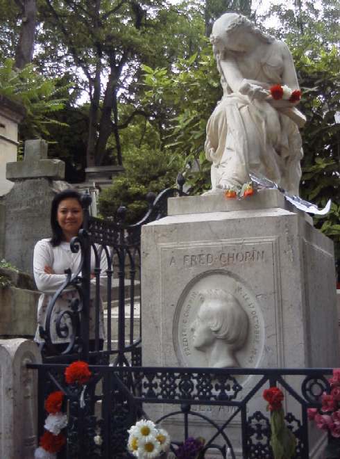 Francimar at Chopin's grave