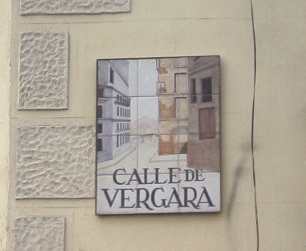 Typical ceramic street sign